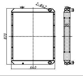 840mm Height PC120-6 Excavator Radiator 203-03-67111 203-03-67110