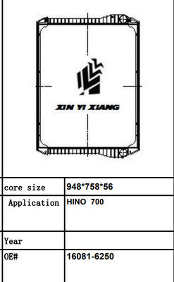 Hino 700 E13C / P11C Heavy Truck Radiator Water Tank Two Rows